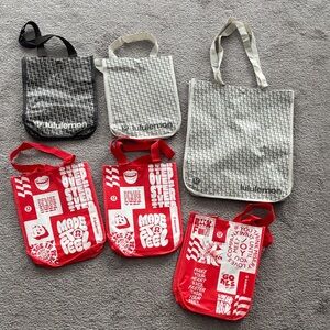 Lululemon Red and Gray Tote Bag Set